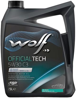 Mootoriõli Wolf Officialtech 5W-30 C3 5L