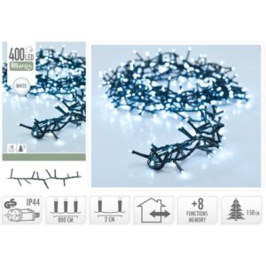 Valguskett 400 LED külm valge 8 funktsiooniga