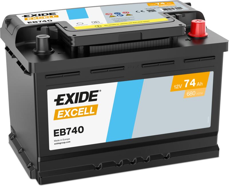 Aku Exide Excell 74Ah 680A 278x175x190mm -+
