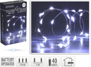 Valgusjuhe 40 LED külm valge