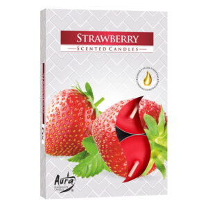 Lõhnateeküünal Aura 4h 6tk maasikas