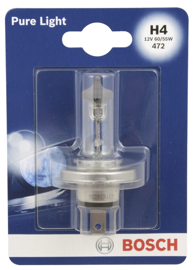 Ampoule Phare Bosch Pure Light H4 12V 60/55W | Compatible Renault, Peugeot, Citroën