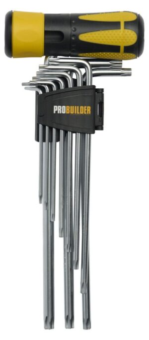 Torx võtmed Probuilder T9-T50 pikk mudel käepidemega 10 osa