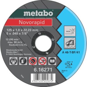 Lõikeketas metallile Metabo Novorapid II Inox 125×1,0mm 10tk