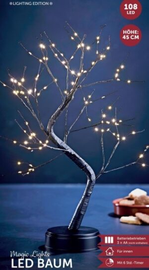 Dekoratiivne puu 108 LED soe valge 45cm