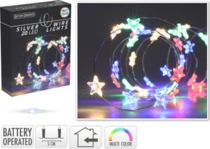 Valgusjuhe 40 LED tähtedega värviline