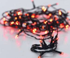 Valguskett 320 LED punane 8 funktsiooni ja taimeriga