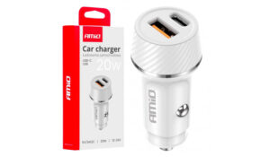 Autolaadija Amio 12/24V USB-A + USB-C 3A, 20W