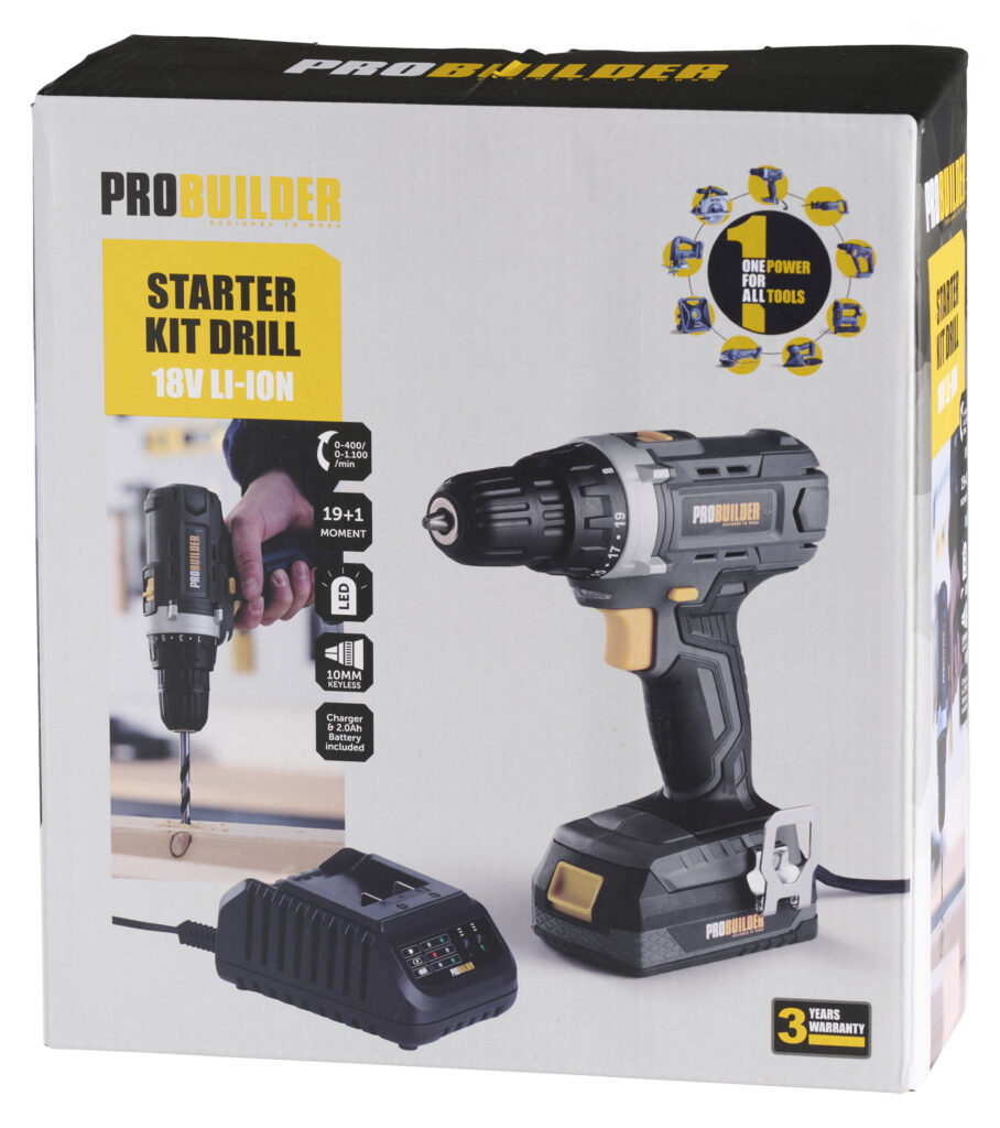 Akutrell Probuilder 18V 2,0Ah Li-Ion 13 tarvikut - Handymann