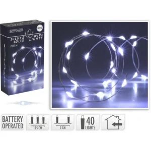 Valgusjuhe 40 LED külm valge