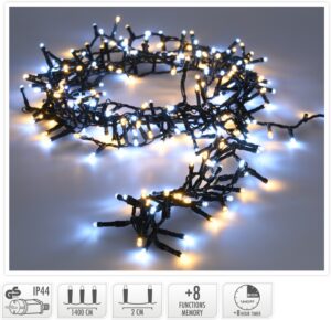 Valguskett 700 LED soe ja külm valge 8 funktsiooni ja taimeriga 14m
