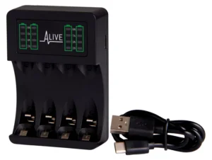 Akupatarei laadija Alive 4xAA/AAA pesa, USB