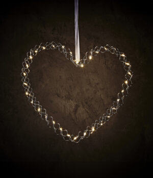 Aknakaunistus süda Day 40 LED 35cm riputatav