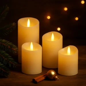 LED küünal taimeriga 4tk valge