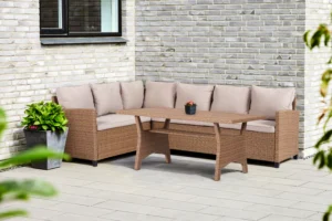 Aiamööbli komplekt Outfit 3 osaline tekstiil beež