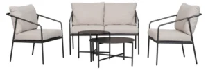 Aiamööbli komplekt Outfit 5 osaline tekstiil hall-beež