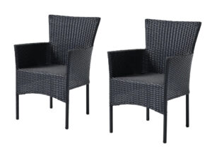 Aiatool Outfit punutud täiskäetugedega must 2tk