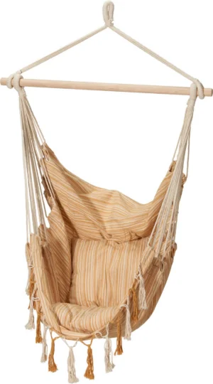 Võrkkiik-tool 100x130cm kollane/beež