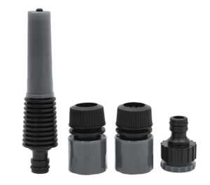 Kastmispihusti ja veevooliku ühenduste komplekt Grouw 1/2″ 5 osa must